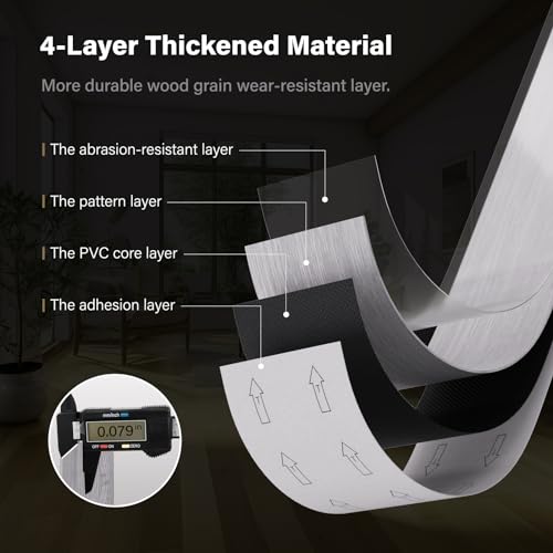 Peel and Stick Floor Tile, 36-Pack Self Adhesive Vinyl Plank Flooring Waterproof Tile Sticker B118
