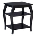 Black Wood Side Table with 2 Shelves S16119