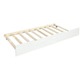 White Twin Wood Daybed with Trundle and Guardrails H1159