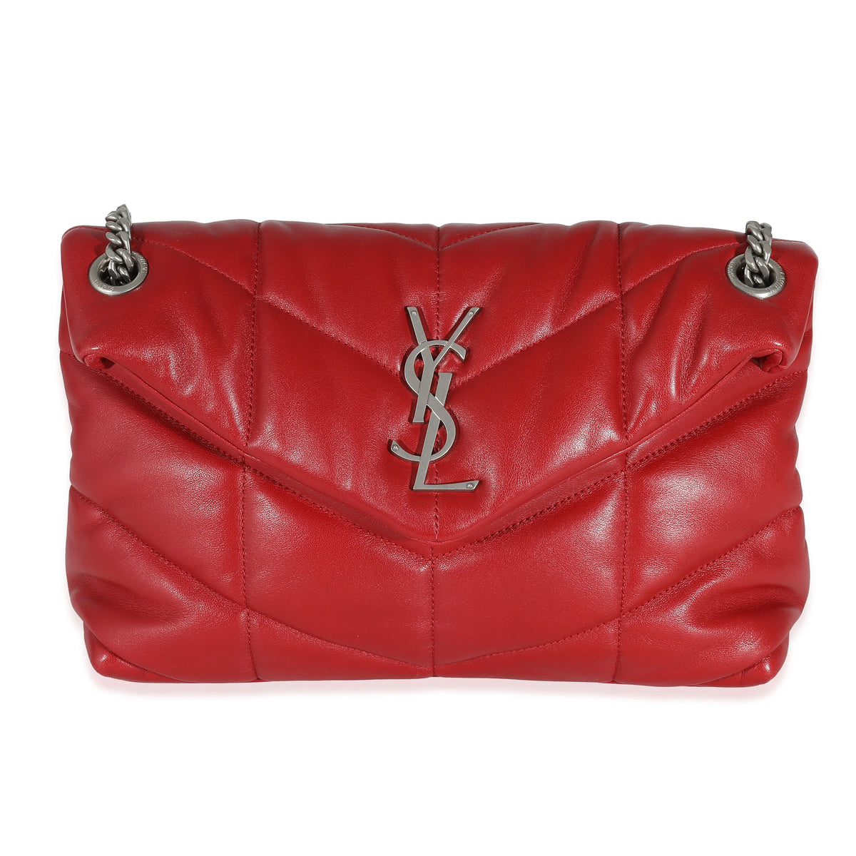 Red Quilted Lambskin Small Puffer A840
