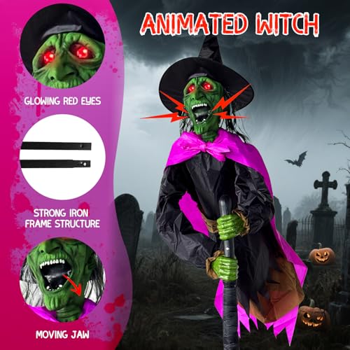 10.5FT Animated Flying Witch Halloween Decoration R121