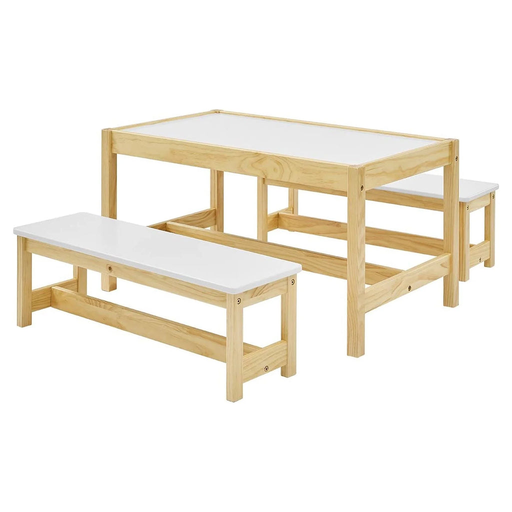 Wooden 3 In 1 Kids Play Table and Bench Chair Set F539570