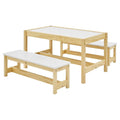 Wooden 3 In 1 Kids Play Table and Bench Chair Set F539570
