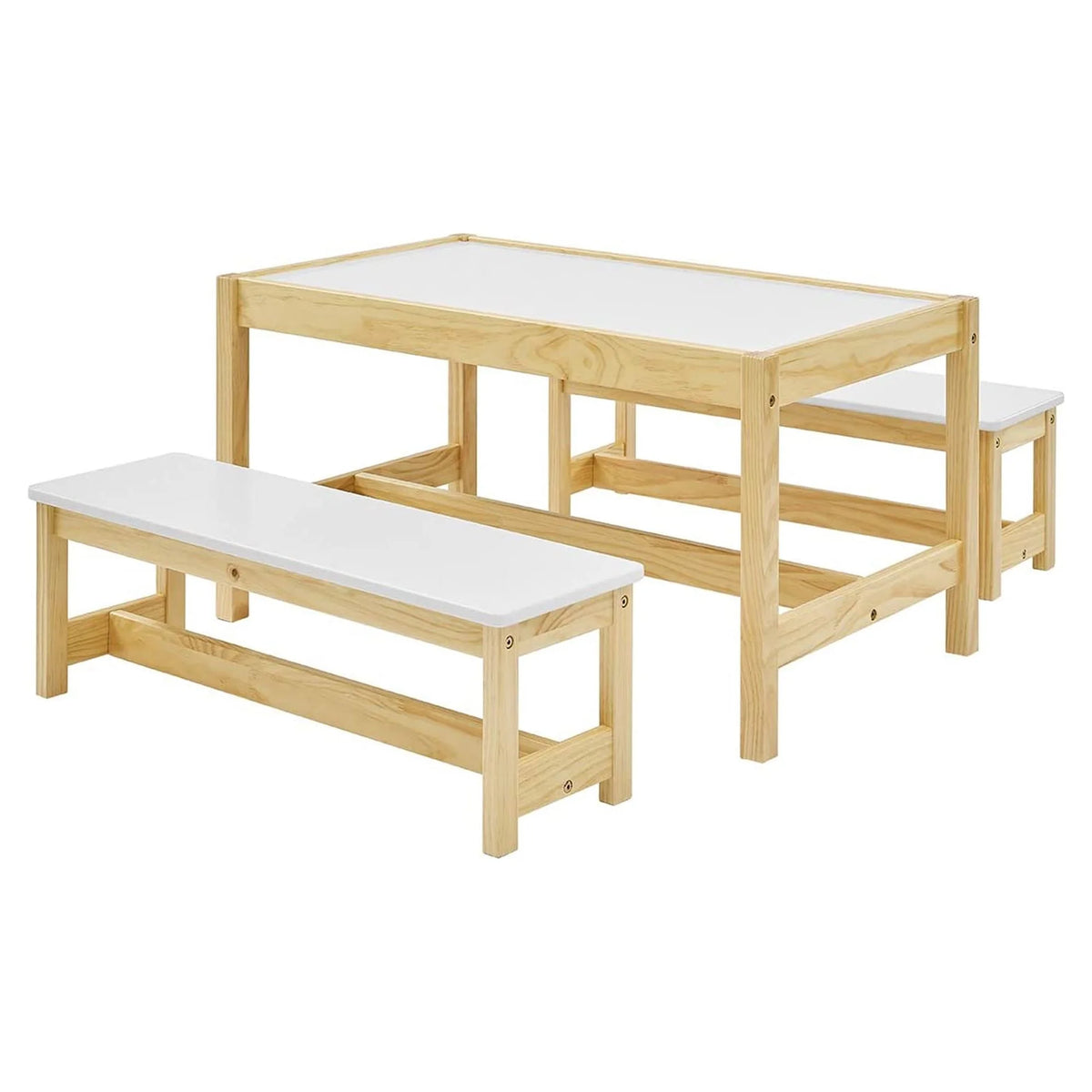 Wooden 3 In 1 Kids Play Table and Bench Chair Set F539570