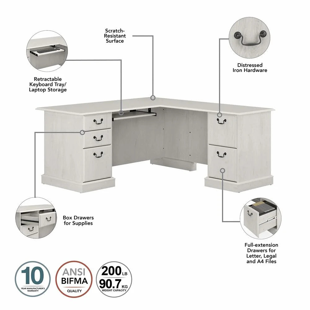 L Shaped Desk with Storage P822