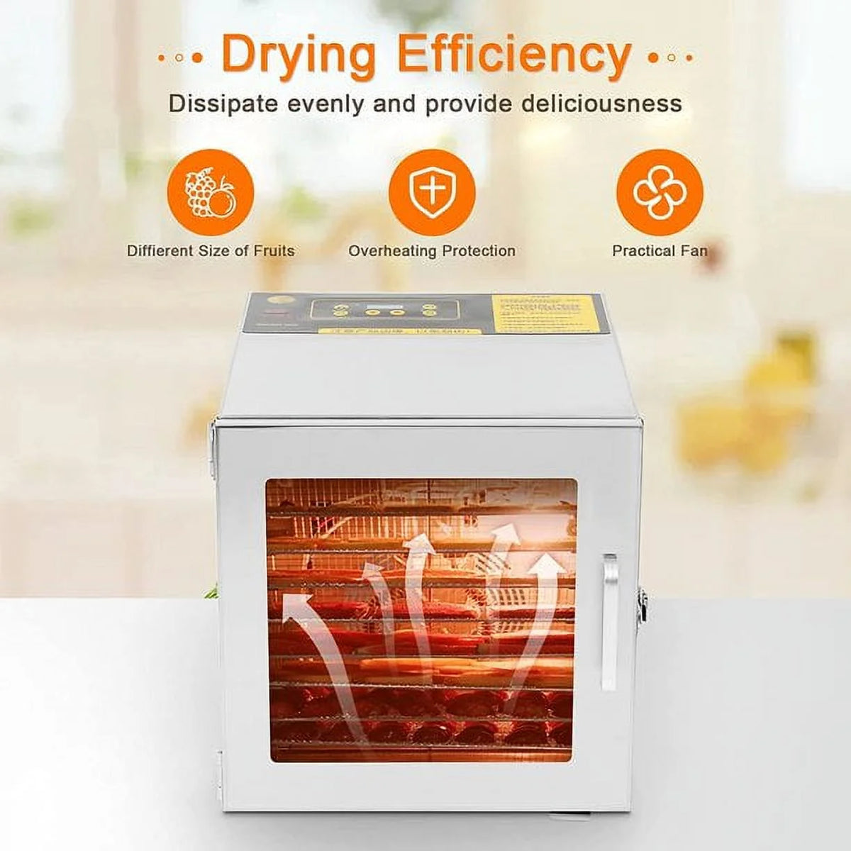 8 Tray Stainless Steel Food Dehydrator L508