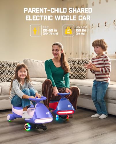 12V Electric Wiggle Car with Pedal, Rechargeable Battery, 2 Speed, Flashing Wheels, Blue T8774