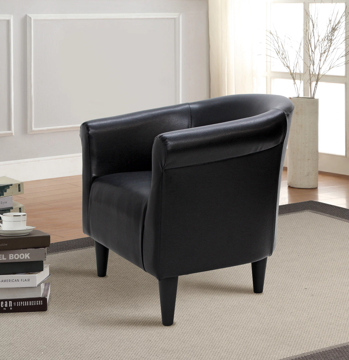 Faux Leather Bucket Accent Chair B2608