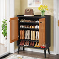 Black Orange 6 Tiers Shoe Cabinet with Doors H162