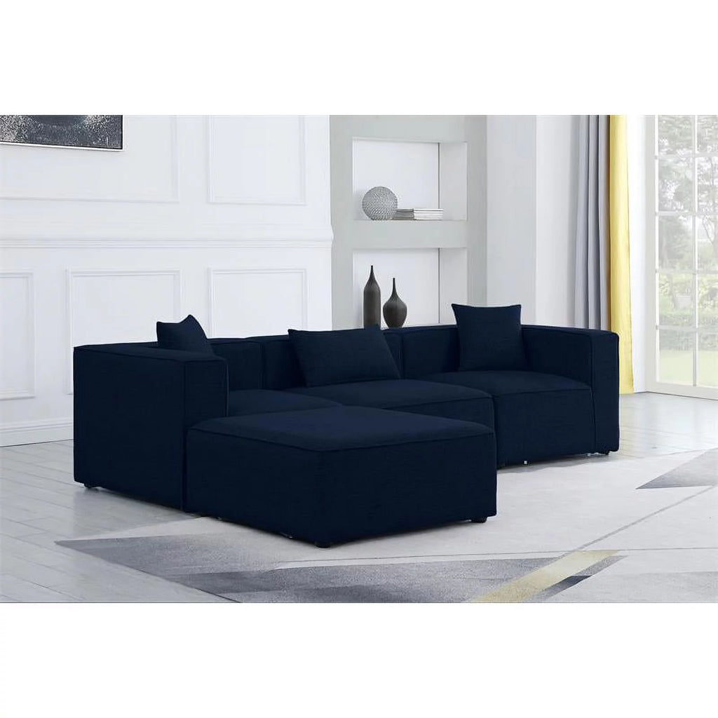 Navy Linen Modular Sectional Y12937