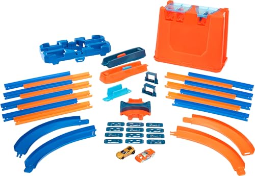 Toy Car Track Builder Playset with 25 Component Parts & 1:64 Scale Vehicle O85676