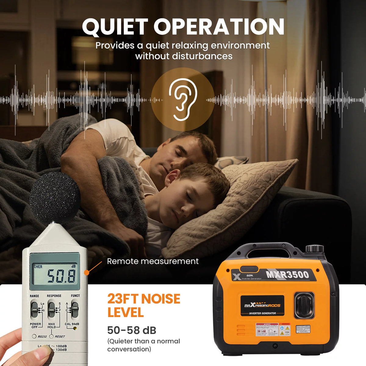 3500 Watt Super Quiet Suitcase Inverter Generator M668