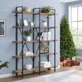Industrial 5-Shelf Double Wide Metal Bookshelf D10593