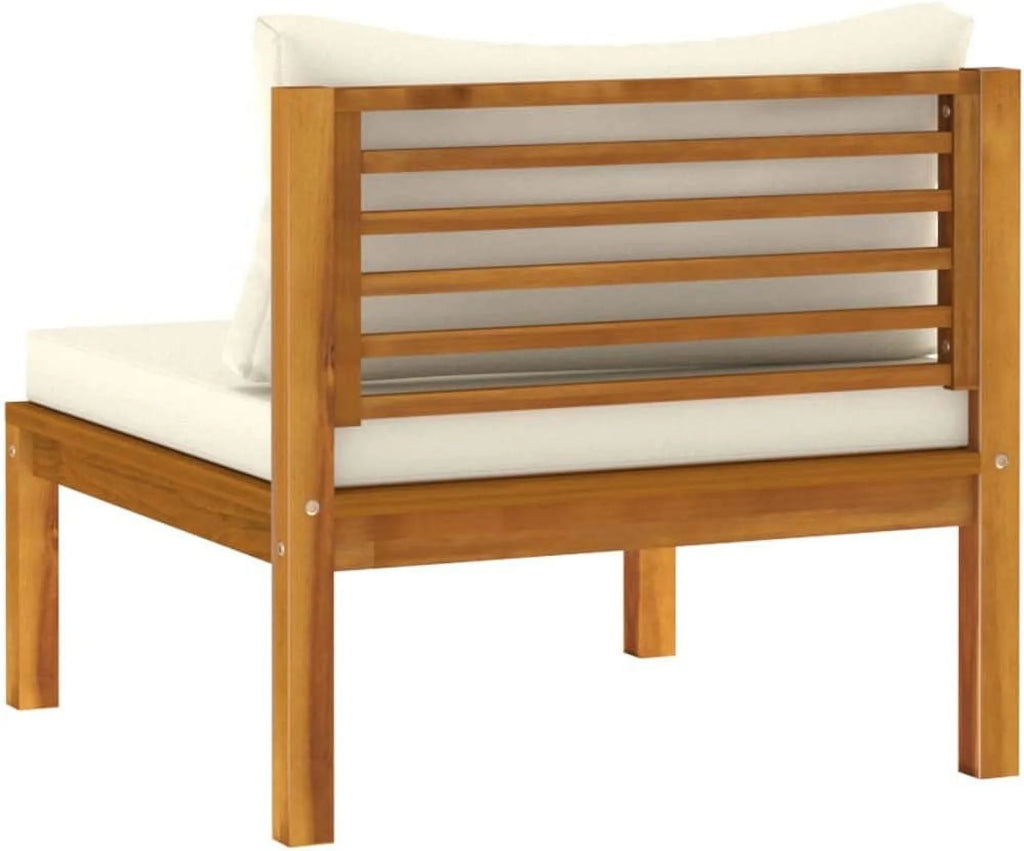 Patio Chairs with Tea Table and Cushions Acacia Wood Outdoor Furniture Set J412477