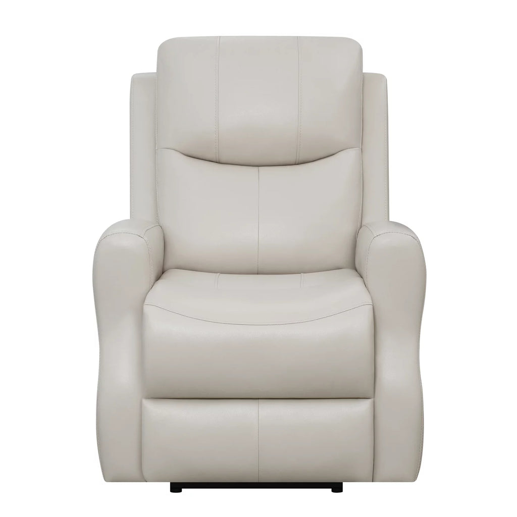 Beige Upholstered Power Recliner with USB Port B851