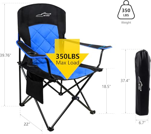 Oversized Padded Camping Chair 2 Pack Black T7368