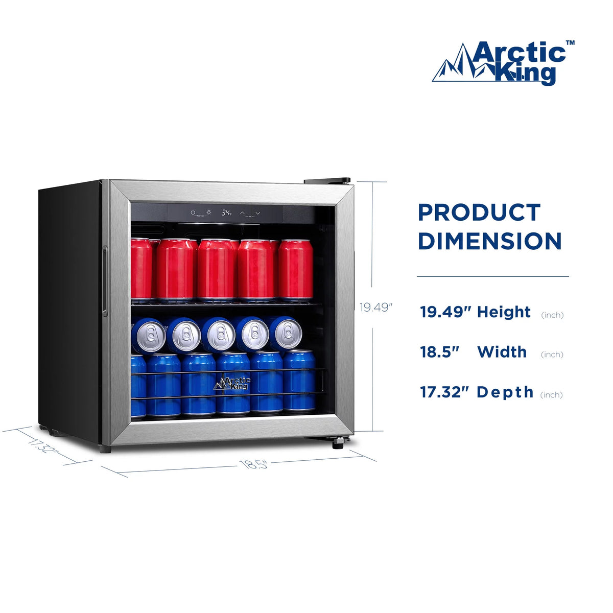 48-Can Beverage Fridge & Cooler with Electrical Control E968902
