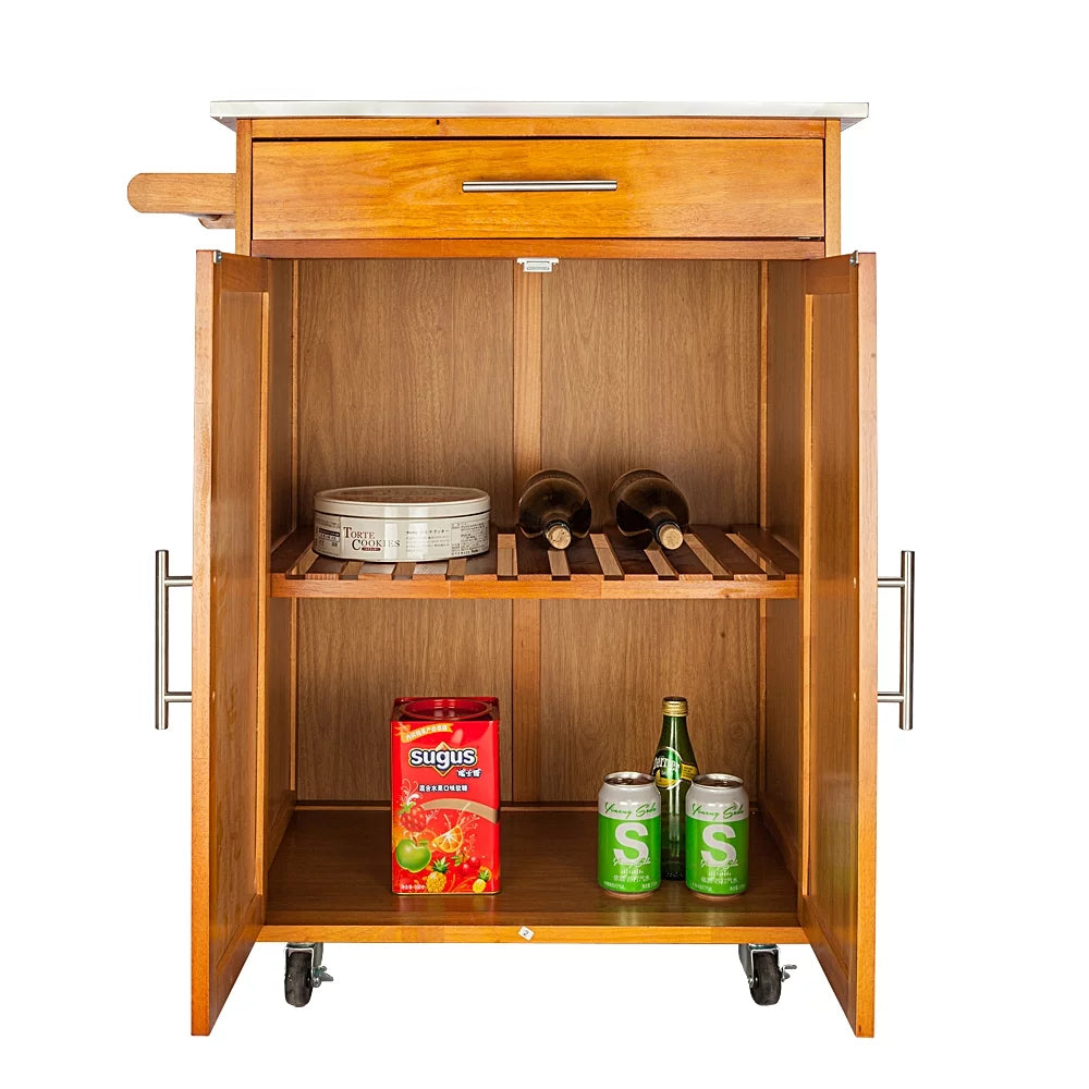 Rolling Kitchen Cart with Drop-Leaf Tabletop N43179