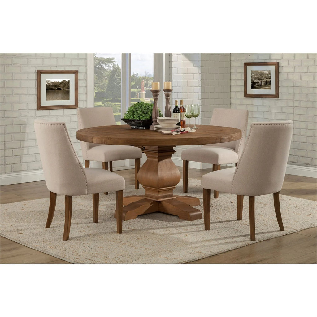 5 Piece Dining Set with Round Table and 4 Chairs W38846