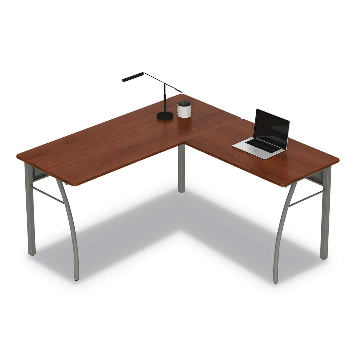 L-Shaped Desk, 59.13" x 59.13" x 29.5", Cherry L71505