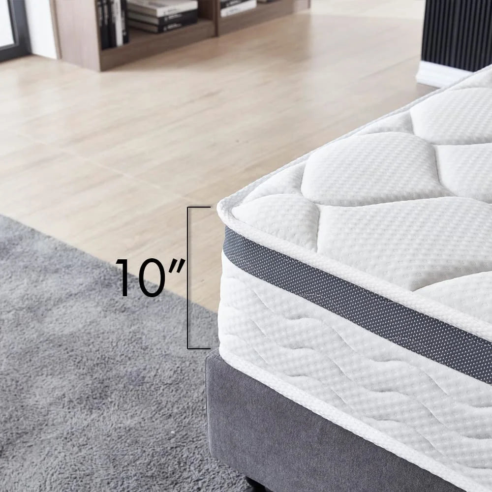 Twin Size 10 Inch Memory Foam Spring Hybrid Mattress B524671