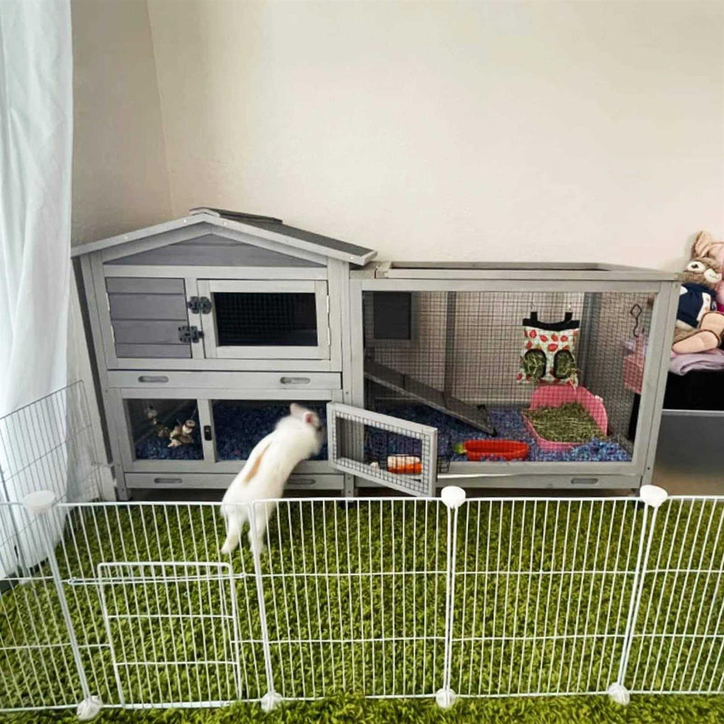Rabbit Hutch with Casters and 3 Deep Pull Out Tray P1882