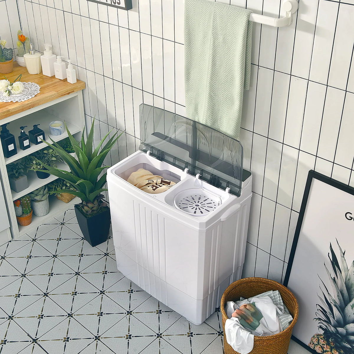 Portable Compact Mini Twin Tub Washing Machine P55588