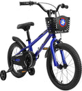 14 Inch Kids Bike with Training Wheels and Basket, White E27474