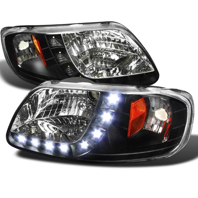 1997-2003 Ford F150 1pc LED Black Headlights W854236