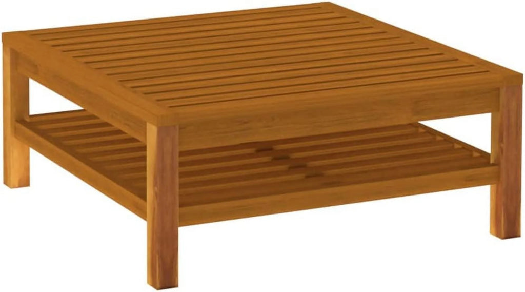 Patio Chairs with Tea Table and Cushions Acacia Wood Outdoor Furniture Set J412477