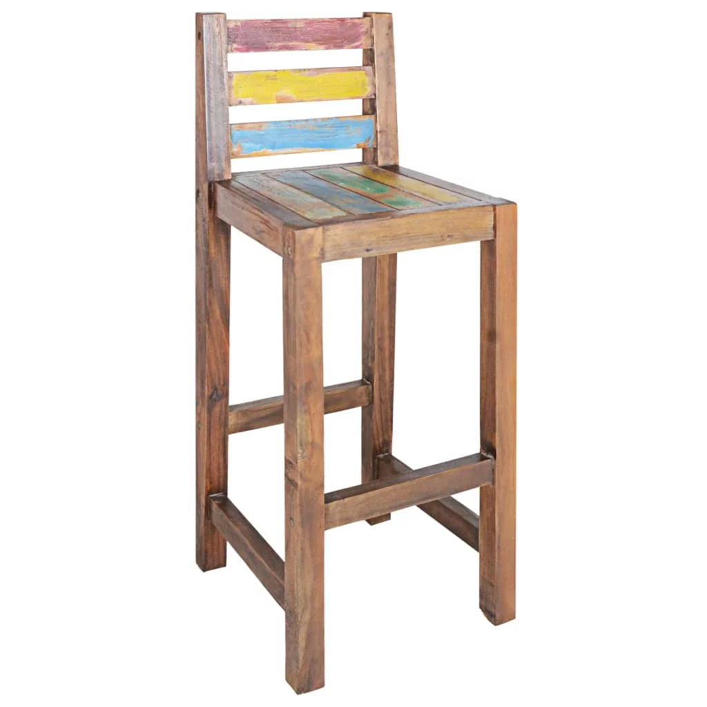 Solid Reclaimed Wood Bar Stools 2 pcs Q9576