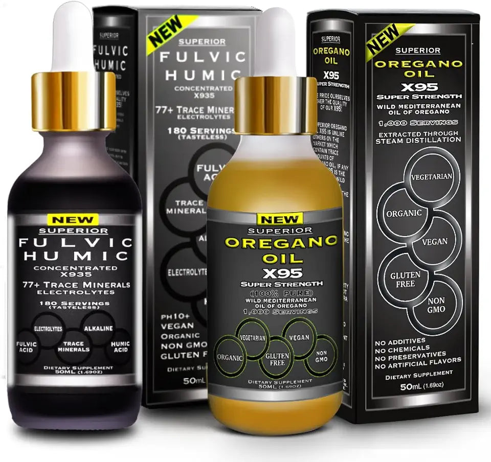 Fulvic Humic Acid Ionic Trace Minerals Liquid Supplement with Electrolytes K81618