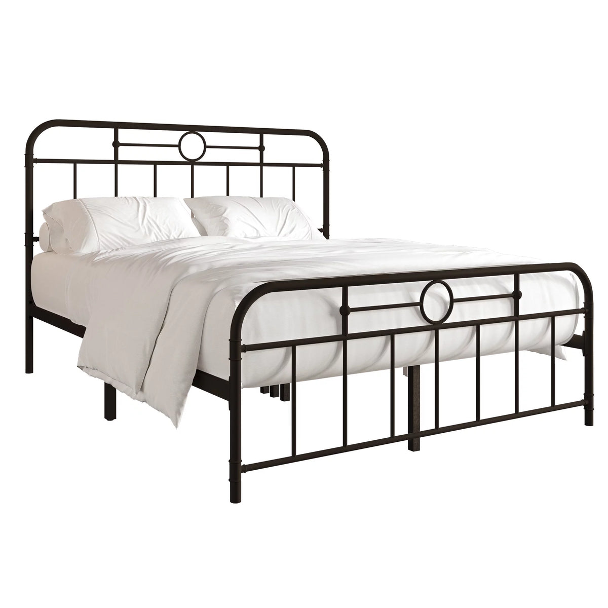Vintage Full Size Black Metal Platform Bed F6182