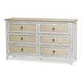 White 6-Drawer Wood Dresser C23244