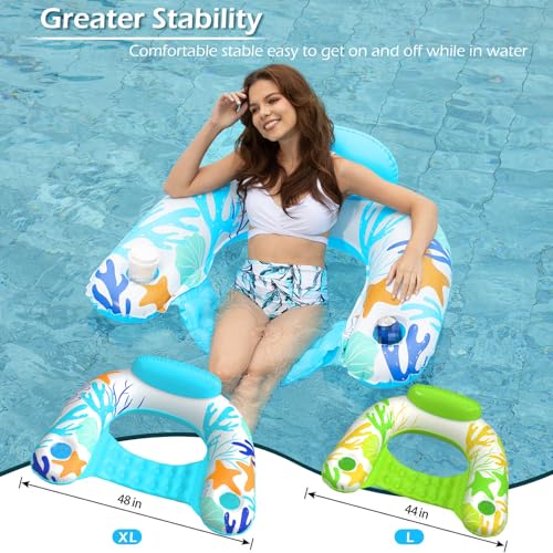 Inflatable Pool Float Chair 2 Pack with Cup Holders G85400