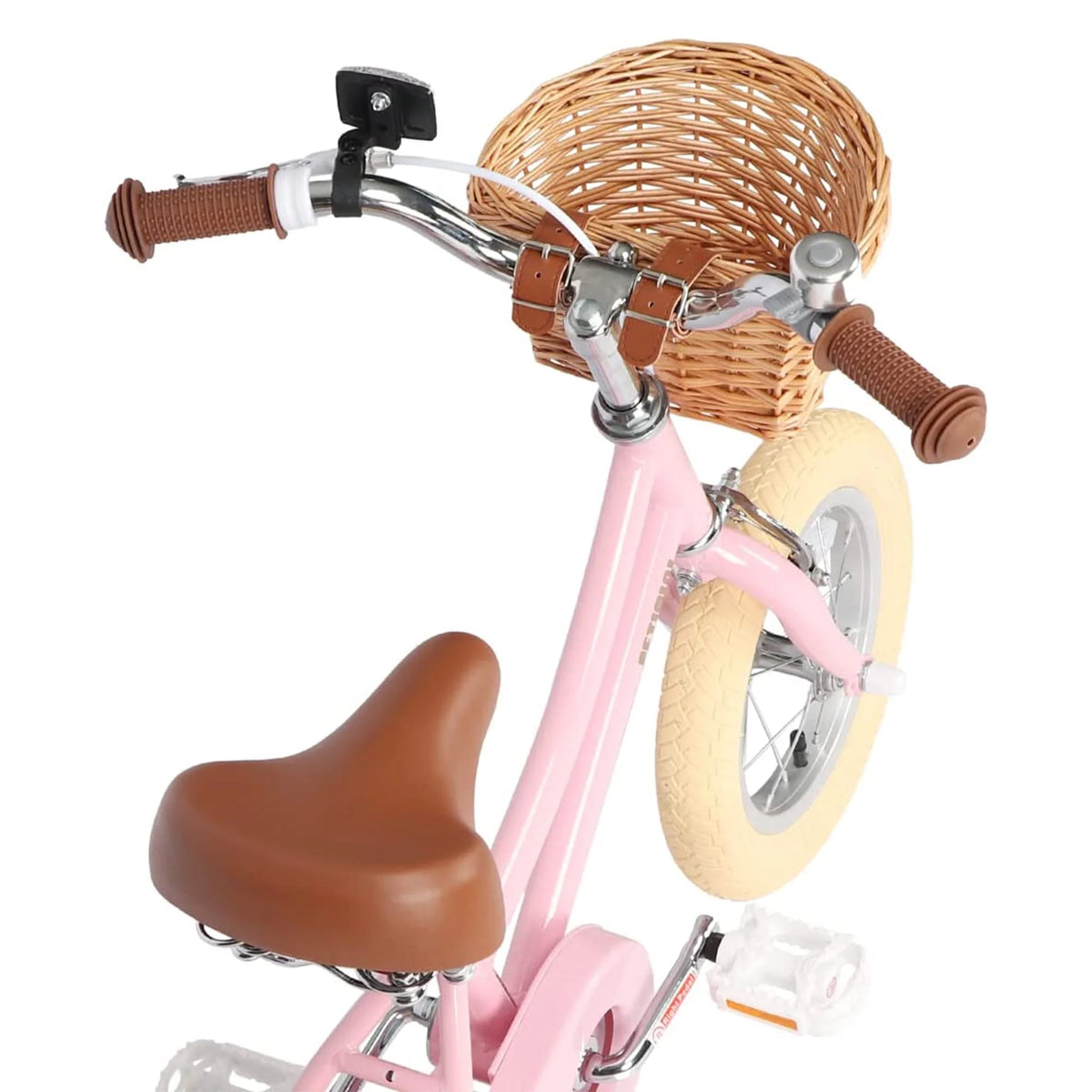 14 Inch Child Bicycle with Basket, Bell, and Training Wheels, Pink N34660