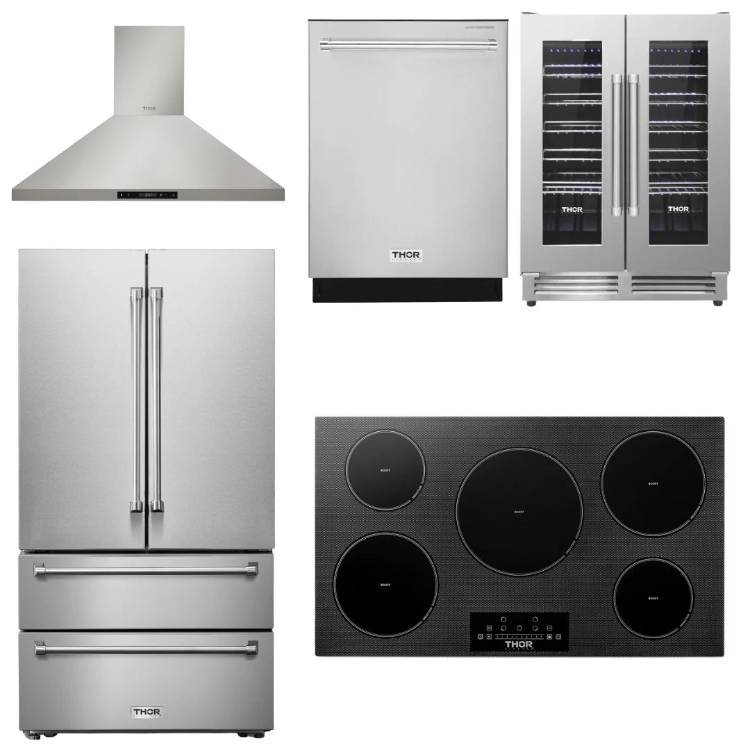 36 Induction Cooktop, Range Hood, Refrigerator, Dishwasher, Wine Cooler C841