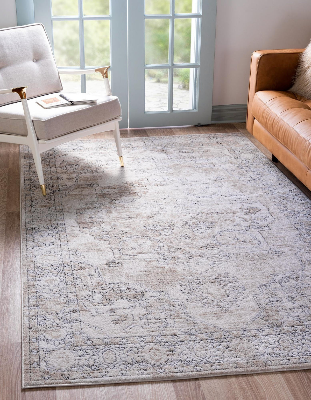 9' x 12' Ivory Low-Pile Rug C705