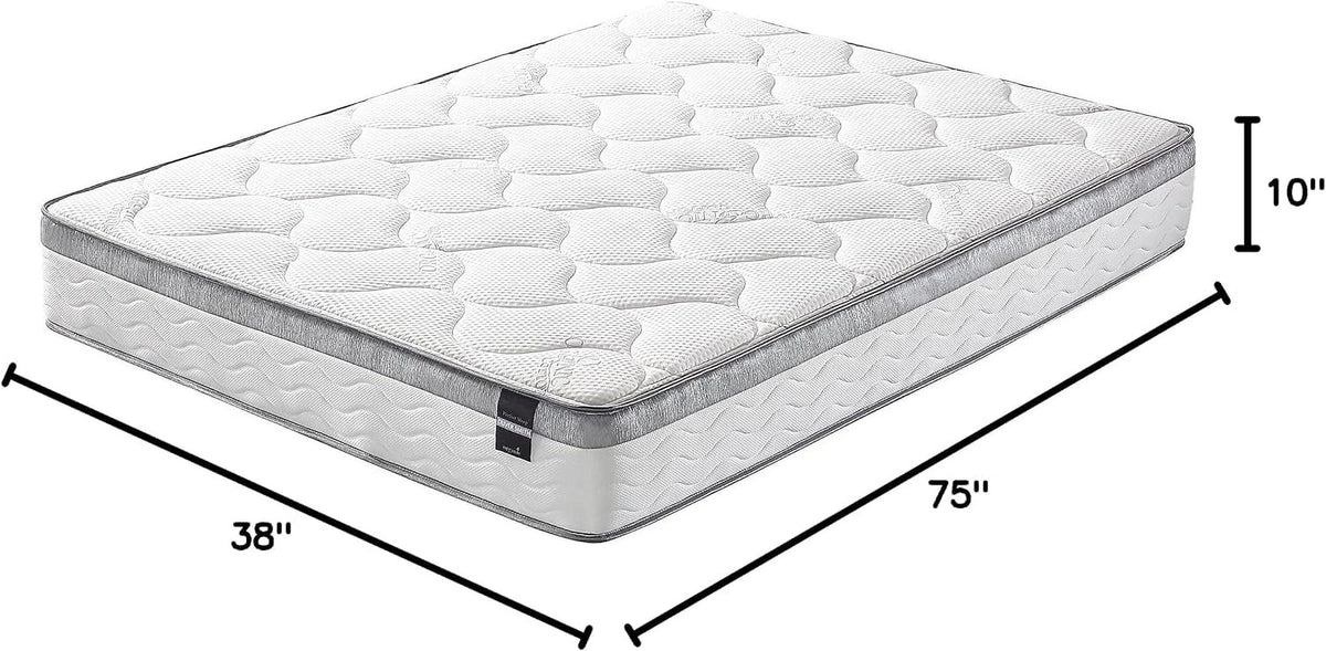 Twin Size 10 Inch Memory Foam Spring Hybrid Mattress B524671