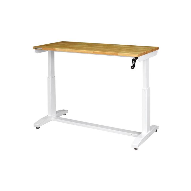 White Adjustable Height Worktable M8071
