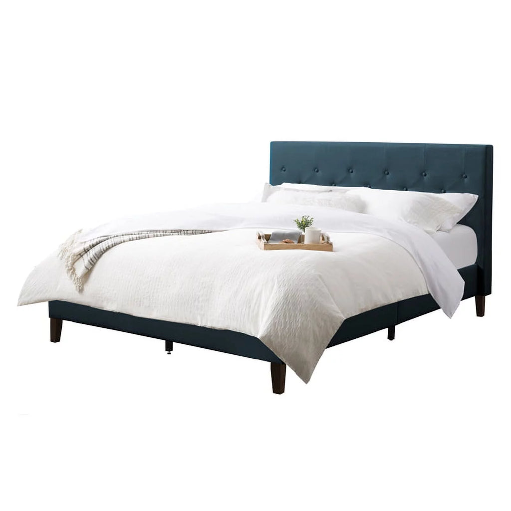 Button-Tufted Fabric Queen Bed X68963