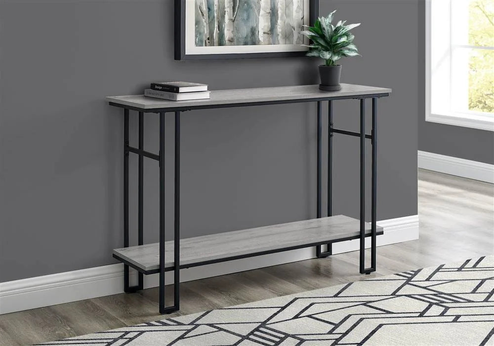 Narrow Grey Metal Accent Table E542