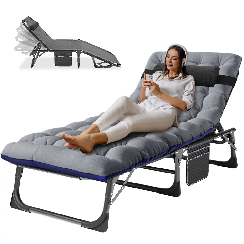 Folding Camping Cot with Mattress and Pillow Y578