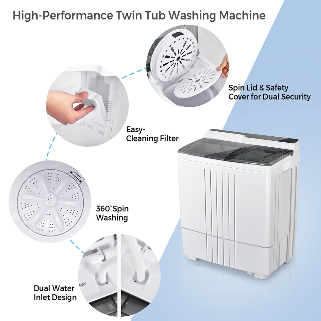 Portable Compact Mini Twin Tub Washing Machine P55588