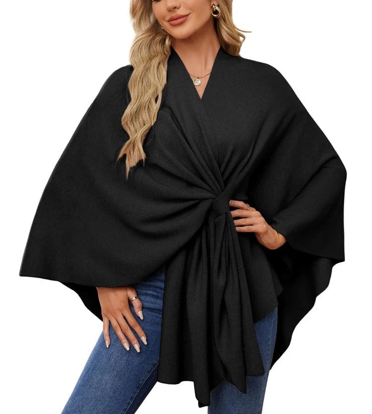 Shawl Wraps Open Front Poncho Sweater T6152