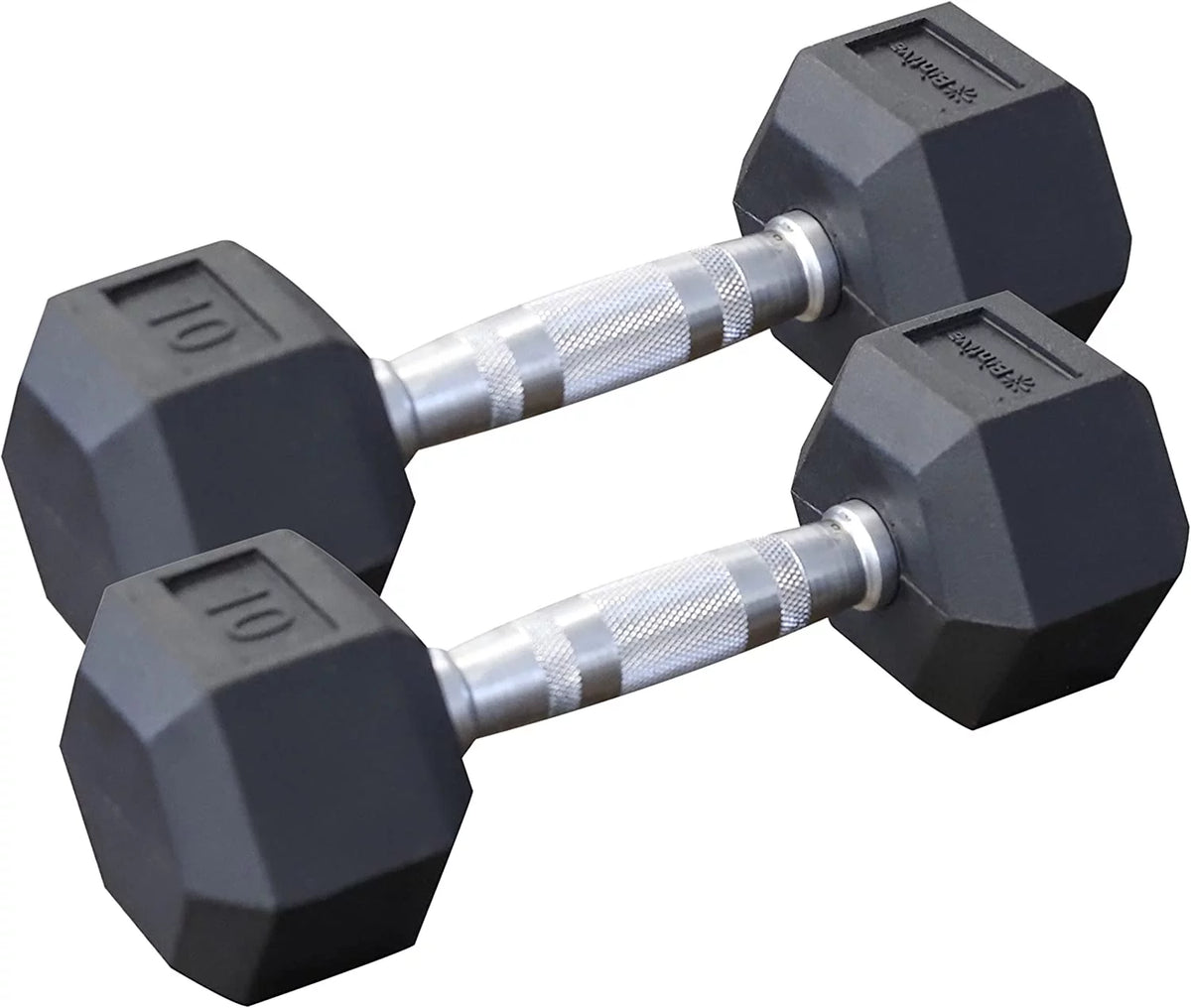 Rubber Coated Hexagon Dumbbells Pairs H100789