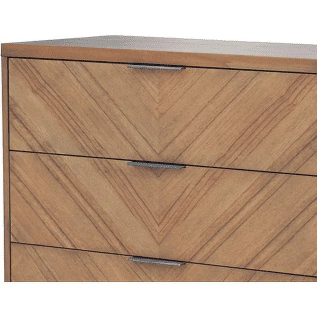 3-drawer Wood Chevron Chest E69881