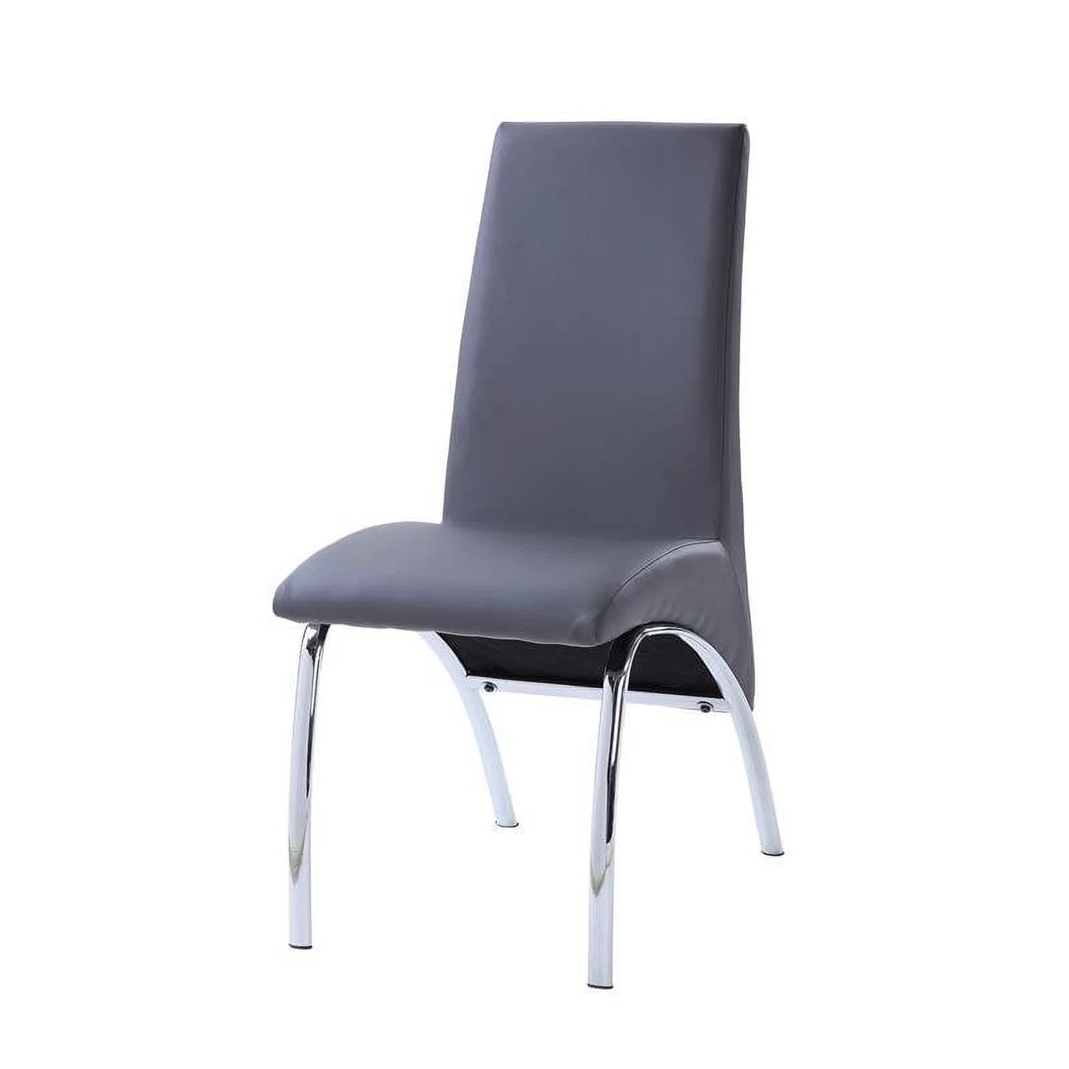 Gray Faux Leather Dining Side Chair Set of 2 E65941