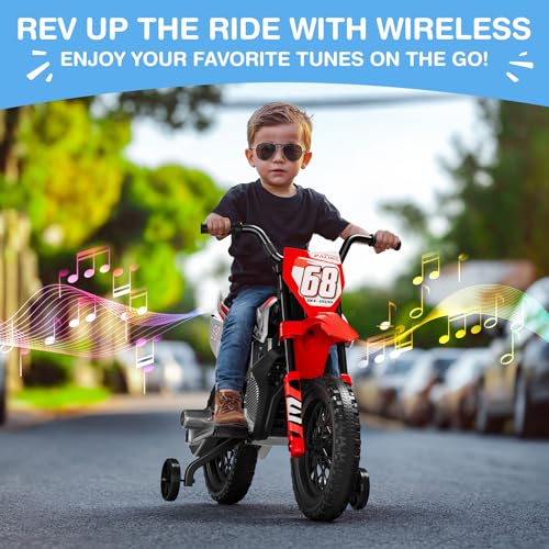 12V Kids Motorcycle with Training Wheels D191678