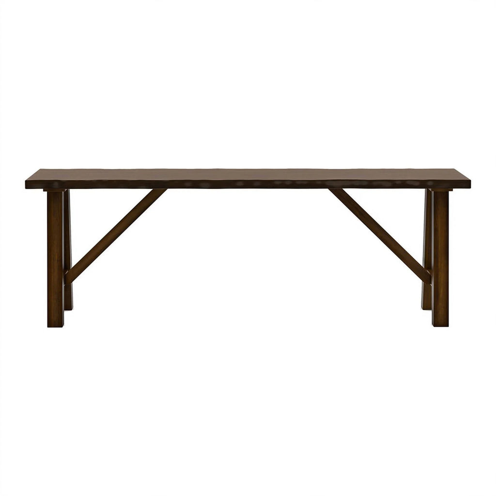 Rustic Wood Rectangle Dining Bench in Walnut S453548